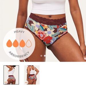 ✨NWT✨ Set of 2 Joyja Period Absorbent Underwear Navy and Floral Size Large